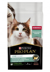Pro Plan LiveClear Sterilised сухой корм для стерилизованных кошек для снижения количества аллергенов в шерсти с лососем 1,4 кг.